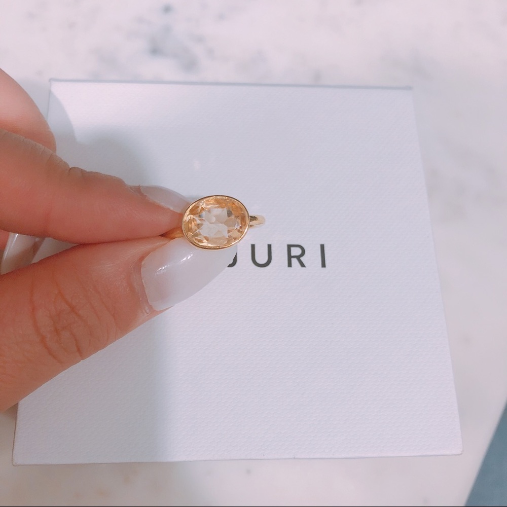 Yellow Citrine Stacking Ring - Picture 2 of 3